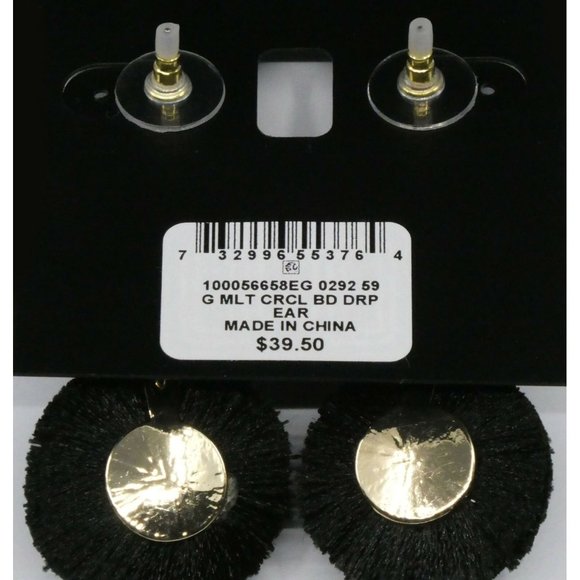 New Inc Gold-Tone Crystal & Multicolor Bead Fringe - Picture 3 of 4